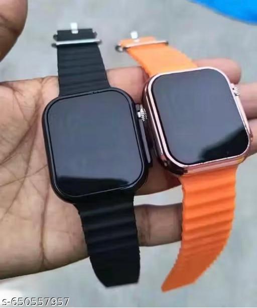Stylish Digital LED Watch for Men & Women | Big Display Time Watch | Trendy Silicone Strap Digital Watch (Black/Orange)  - Crispix 