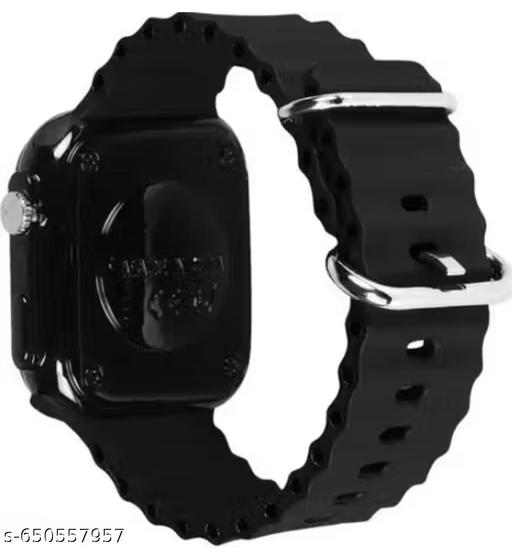 Stylish Digital LED Watch for Men & Women | Big Display Time Watch | Trendy Silicone Strap Digital Watch (Black/Orange)  - Crispix 