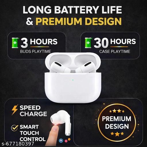 True Wireless Bluetooth Headphone with 2-3 Hrs Playtime & Compatible for all Smartphones (White) - Crispix 