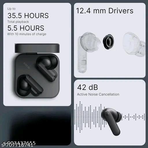 Cmf A True Wireless Bluetooth Earphones With 10 Hours of Playtime & Compatible for all smartphone Hybrid ANC | Ultra Bass Technology | Bluetooth Headphones | Bluetooth Earphones | Bluetooth Headphones & Earphones | Bluetooth Earbuds with Deep Bass, Clear Sound & Long Battery Life (Black) |#tws #cmf - Crispix 
