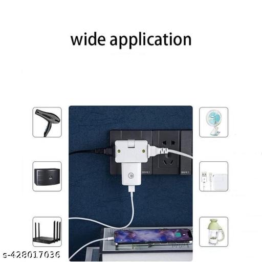 Rotate Plug EU Converter 3 in 1 Rotatable Outlet Extender 180 Degree Extension Plug with Foldable Multi Plug Mini Slim Wireless Outlet Adapter(Multicolor) [1 PCS]  - Crispix 