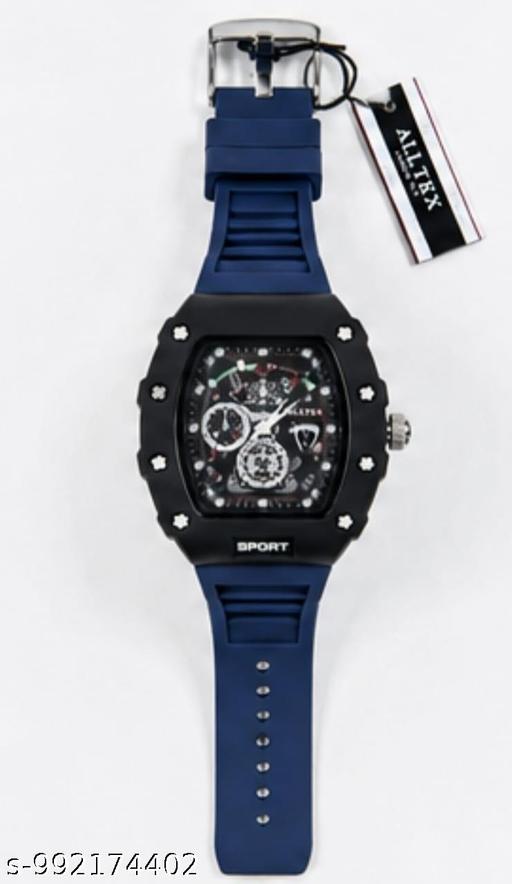 BS Primium Blue Analog Watch With Square Dial P 2305   - Crispix 