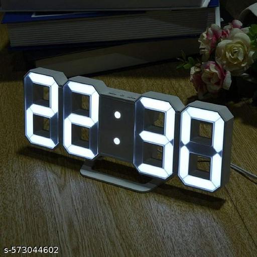 K.B.SALES Digital Led Clock Acryalic 3D Led Digital Wall Clock Digital Clock Wall Hanging, Auto-Adjustable Brightness, at Night12/24Hr Auto-Adjustable Brightness Temperature, Bedroom (Pack of 1) - Crispix 