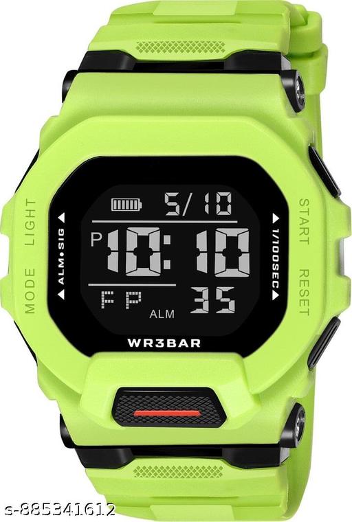 Sport Digital Square Dial Multifunction Working Like Alarm,Day&Date,LED,Stop Watch, Time Display Water&Shock Resistance Watch for Boys - Crispix 