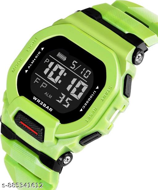 Sport Digital Square Dial Multifunction Working Like Alarm,Day&Date,LED,Stop Watch, Time Display Water&Shock Resistance Watch for Boys - Crispix 