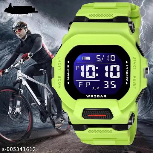 Sport Digital Square Dial Multifunction Working Like Alarm,Day&Date,LED,Stop Watch, Time Display Water&Shock Resistance Watch for Boys - Crispix 