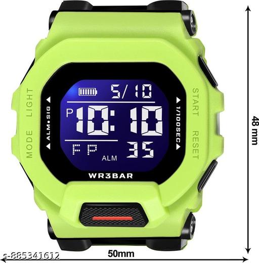 Sport Digital Square Dial Multifunction Working Like Alarm,Day&Date,LED,Stop Watch, Time Display Water&Shock Resistance Watch for Boys - Crispix 