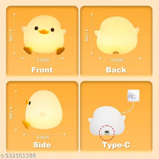 Duck Night Lamp, Duck Night Lamp, Siliconee Night Lamp, USB Rechargeable Bedside Lamp for Bedroom, Living Room Decor, Gift Toy - Crispix 