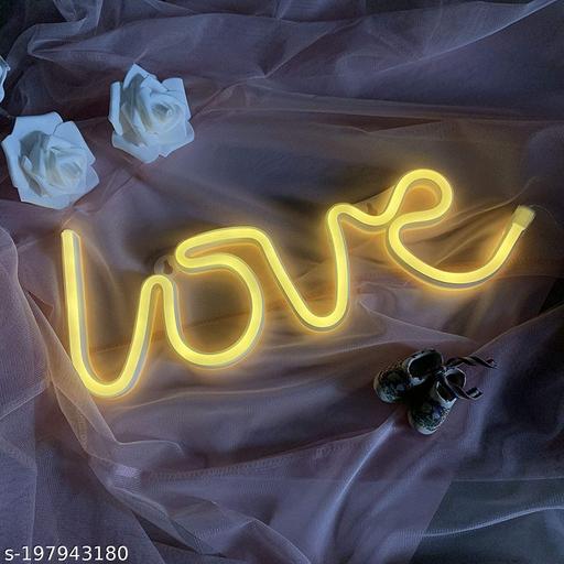 Love Neon LED Light Sign for Room Decoration, USB Plug-In Table Décor, Romantic Night Light Gift for Anniversary & Parties - Crispix 