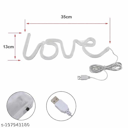 Love Neon LED Light Sign for Room Decoration, USB Plug-In Table Décor, Romantic Night Light Gift for Anniversary & Parties - Crispix 