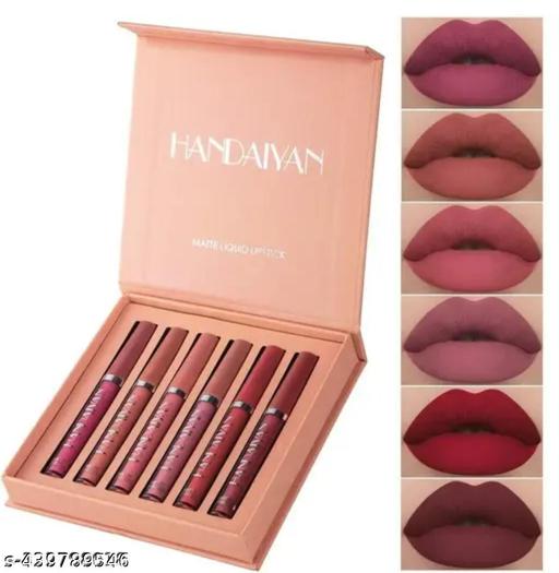 New velvet long lasting waterproof non transfer liquid matte lipstick set of 6 - Crispix 