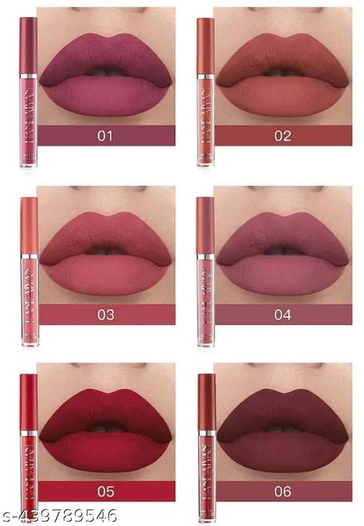 New velvet long lasting waterproof non transfer liquid matte lipstick set of 6 - Crispix 