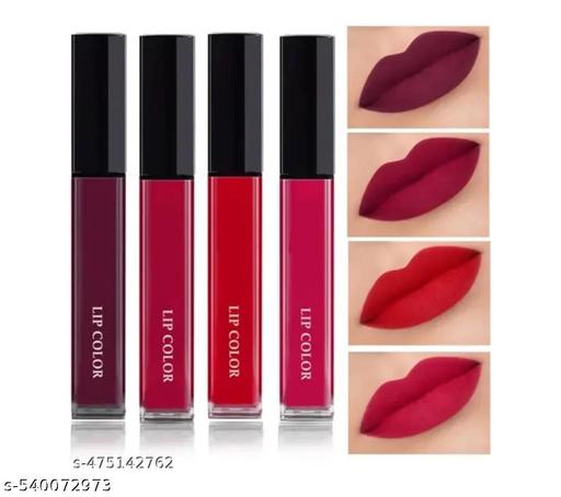 Sajuma Beauty new velvet long lasting waterproof non transfer liquid matte lipstick set of 4 combo pack  - Crispix 
