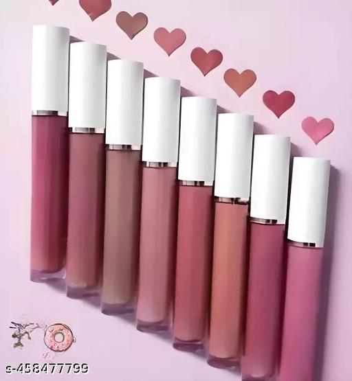 WATERPROOF LONG LASTING  liquid lipstick pack of 8 - Crispix 