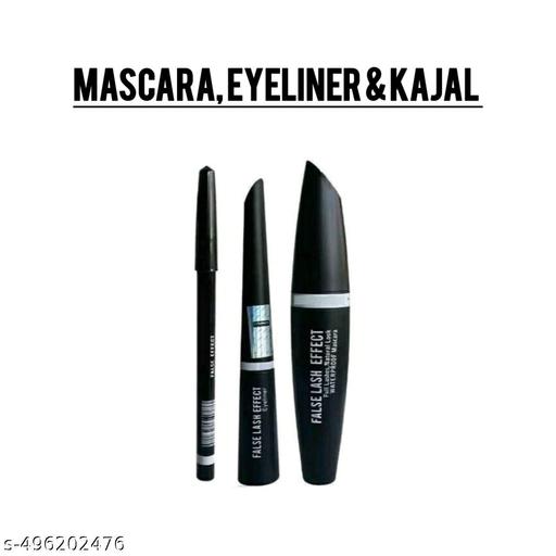 Makeup Kit Set of Eyeshadow, Kajal, Eyeliner, 5 Makeup Brushes, Straightner & 3in1 Mascara (Pack of 12) - Crispix 