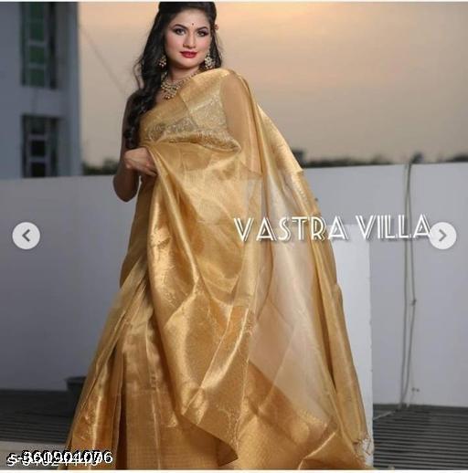 Banarasi gold Tishu Silk Saree - Crispix 