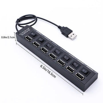 USB Splitter Multi Port USB 2.0 Hub, 7 Port - Dibanjo 