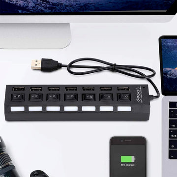 USB Splitter Multi Port USB 2.0 Hub, 7 Port - Dibanjo 