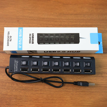 USB Splitter Multi Port USB 2.0 Hub, 7 Port - Dibanjo 