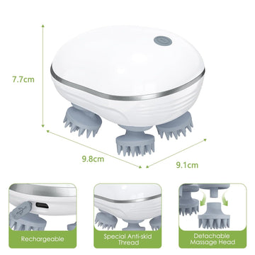 Smart Electric Scalp & Body Massager with 4 Heads - Dibanjo 