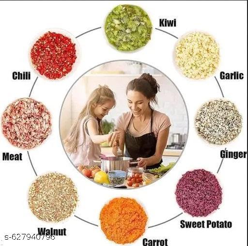 Strong 650ML Manual Speedy Hand Press Food Chopper BPA Free Stainless Steel Blade Onion Chopper for Vegetables Fruits Nuts - Multicolor (Push Chopper) - dealduniya