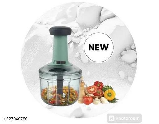 Strong 650ML Manual Speedy Hand Press Food Chopper BPA Free Stainless Steel Blade Onion Chopper for Vegetables Fruits Nuts - Multicolor (Push Chopper) - dealduniya