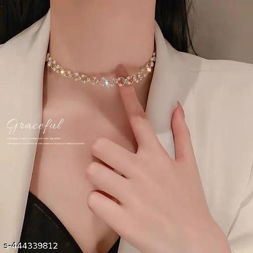 Pearl Choker Fashion Jewelry Women's Retro Pearl Hinged Choker With Rhinestone Chain Simple Luxury Vintage Pearl Choker Necklace - dealduniya