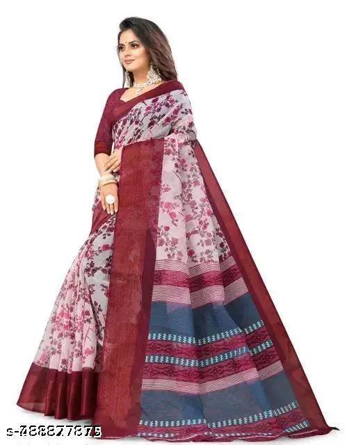 Trending cotton sarees with blouse 399 - Design Fasion Store