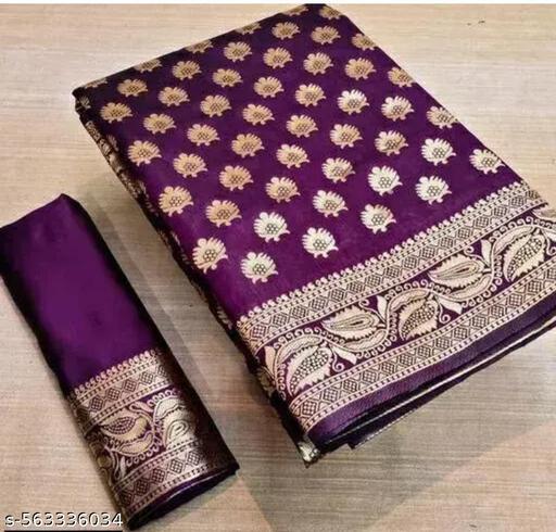 Trendy Jacquard Banarasi Silk Saree for Women | Designer Self Design Zari Woven Kanjivaram Art Silk Saree | Signagraph Pure Silk Look Saree - Design Fasion Store
