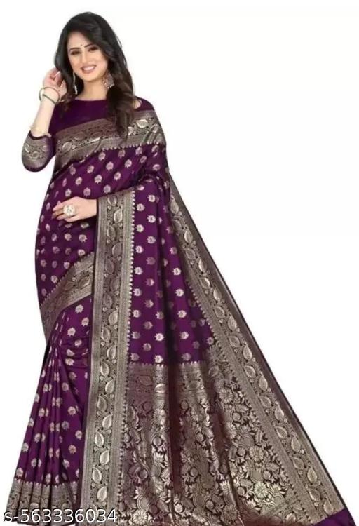 Trendy Jacquard Banarasi Silk Saree for Women | Designer Self Design Zari Woven Kanjivaram Art Silk Saree | Signagraph Pure Silk Look Saree - Design Fasion Store