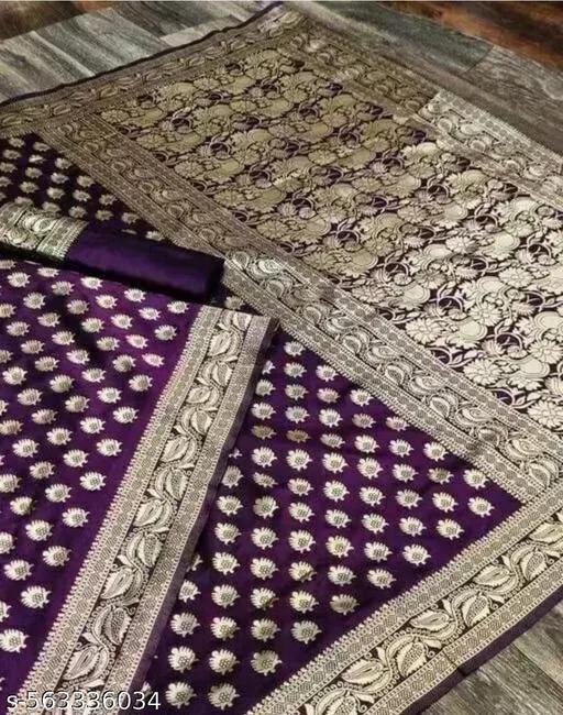 Trendy Jacquard Banarasi Silk Saree for Women | Designer Self Design Zari Woven Kanjivaram Art Silk Saree | Signagraph Pure Silk Look Saree - Design Fasion Store