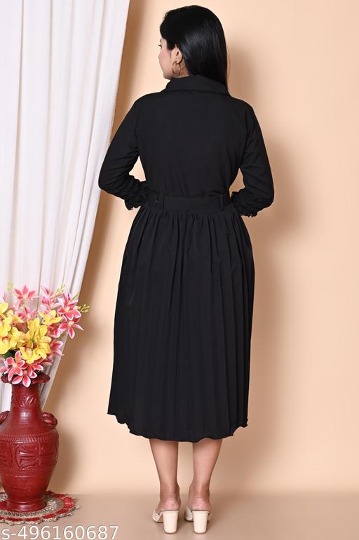 Western Dresses for Women | A-Line Knee-Length Dress | Midi Western Dress for Women - Design Fasion Store