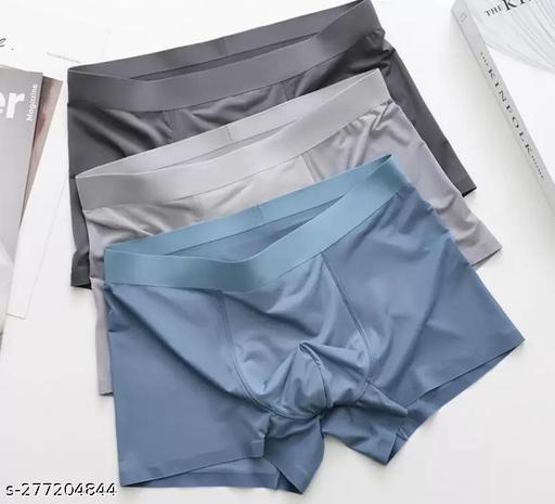 Men Ice Silk Lycra Underwear - Multicolor (Pack of 3) Briefs - Design Fasion Store