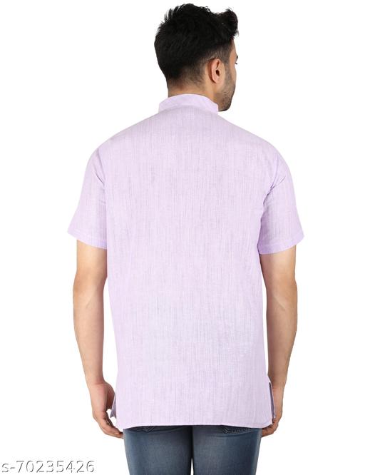 Latest Plus Apparel Men's Casual Cotton Blend Check half sleeve short kurta For Men.    - Design Fasion Store