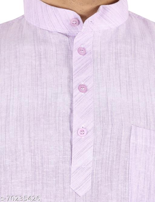Latest Plus Apparel Men's Casual Cotton Blend Check half sleeve short kurta For Men.    - Design Fasion Store