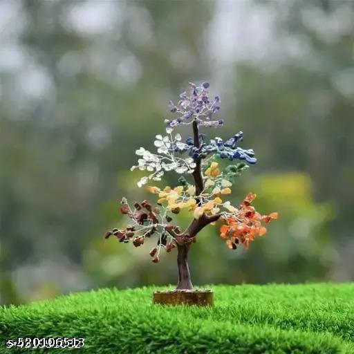 Crystal tree for positive energy - seven chakra tree - 7 chakra tree, money tree, feng shui decor, chakra stones, crystals and healing stones, premium meditation accessories | Seven chakra tree for reiki healing and vastu home decor 7 chakras crystal gemstone | - Design Fasion Store