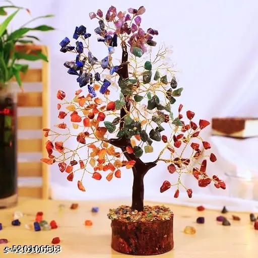 Crystal tree for positive energy - seven chakra tree - 7 chakra tree, money tree, feng shui decor, chakra stones, crystals and healing stones, premium meditation accessories | Seven chakra tree for reiki healing and vastu home decor 7 chakras crystal gemstone | - Design Fasion Store