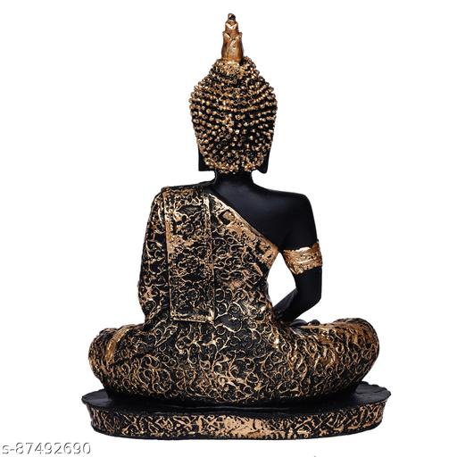 Premium Black & Gold Buddha Statue for Home Decor | Meditating Buddha Idol | Decorative Showpiece for Living Room, Office, Temple, Meditation Room, Gift Item - Design Fasion Store