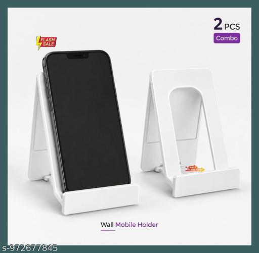 Pack of 2 Pcs Foldable Mobile Stand for Phone & Tablet | Adjustable Desk Holder White Combo - Design Fasion Store
