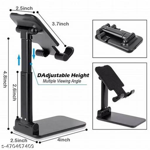 Mobile Phone Holder, Adjustable, Foldable, Anti-Skid, Wide Compatibility (Black) Tabletop - Design Fasion Store