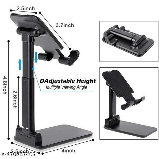 Mobile Phone Holder, Adjustable, Foldable, Anti-Skid, Wide Compatibility (Black) Tabletop - Design Fasion Store