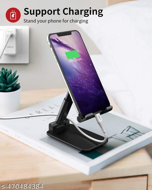 Mobile Phone Holder, Adjustable, Foldable, Anti-Skid, Wide Compatibility (Black) Tabletop - Design Fasion Store