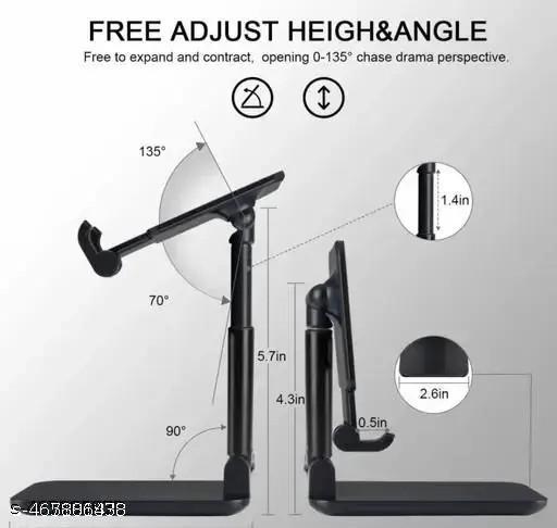 Mobile Phone Holder, Adjustable, Foldable, Anti-Skid, Wide Compatibility (Black) Tabletop - Design Fasion Store