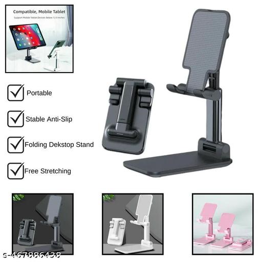 Mobile Phone Holder, Adjustable, Foldable, Anti-Skid, Wide Compatibility (Black) Tabletop - Design Fasion Store