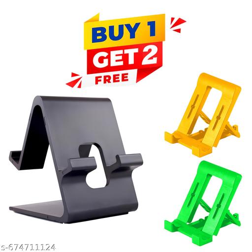 Pack Of 3 Mobile Phone Holder, Adjustable, Foldable, Anti-Skid, Wide Compatibility Tabletop – Universal for All Mobiles & Tablets - Design Fasion Store