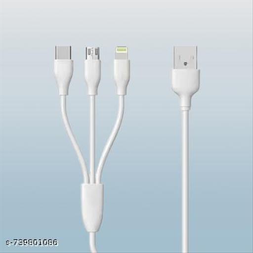 3 in 1 Cable White 1.2 Meter - Design Fasion Store