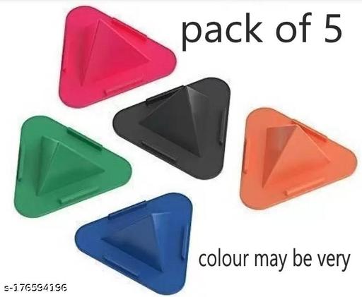 Desk table mobile holder | Triangle pyramid shape mobile holder | Anti-slip mobile holder stand | Safe mobile mount | Multi-angle table mobile holder | Multi-color mobile stand | Mobile holder pack of 5 - Design Fasion Store