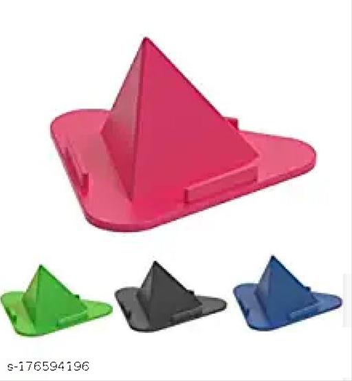 Desk table mobile holder | Triangle pyramid shape mobile holder | Anti-slip mobile holder stand | Safe mobile mount | Multi-angle table mobile holder | Multi-color mobile stand | Mobile holder pack of 5 - Design Fasion Store