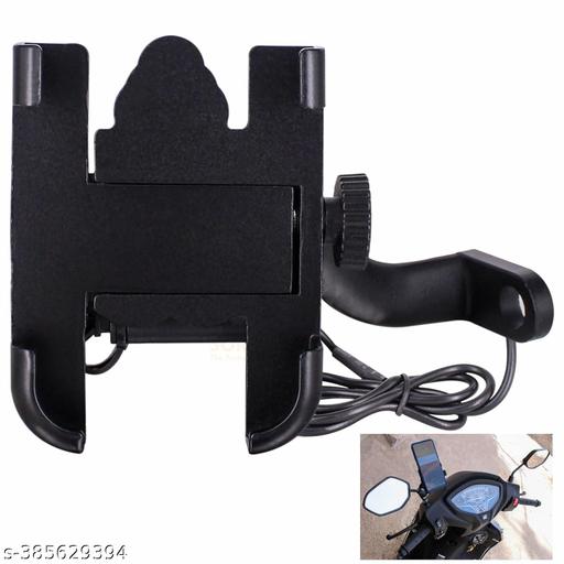 Universal Bike Mount Holder Metal  360 Degree Rotating Handlebar Metal  Cradle Stand for Bicycle, Motorcycle, Fits All Smartphones Metal Holder with USB Charger - Design Fasion Store