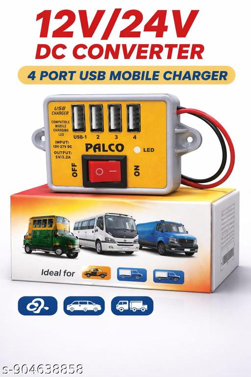 4 USB CAR CHARGER WITH FAST CHARGING - Design Fasion Store